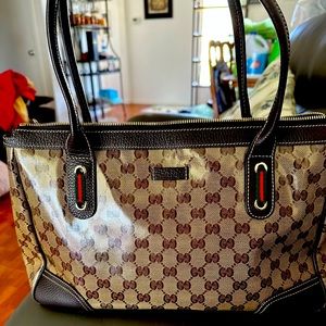 Gucci Crystal tote bag PVC AUTHENTIC